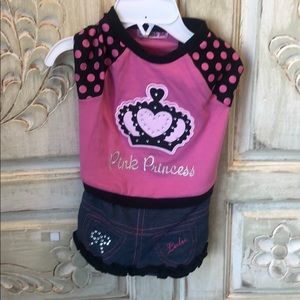 Pink and black dog dress